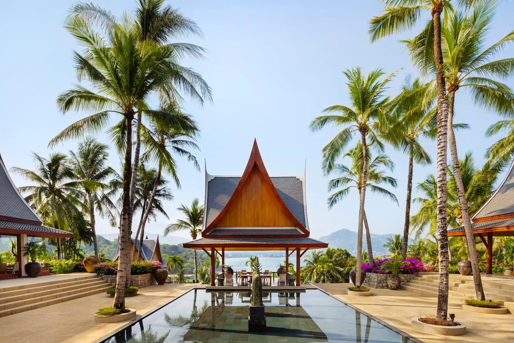 Outdoor dining sala at Chandara Estate with private chef service
